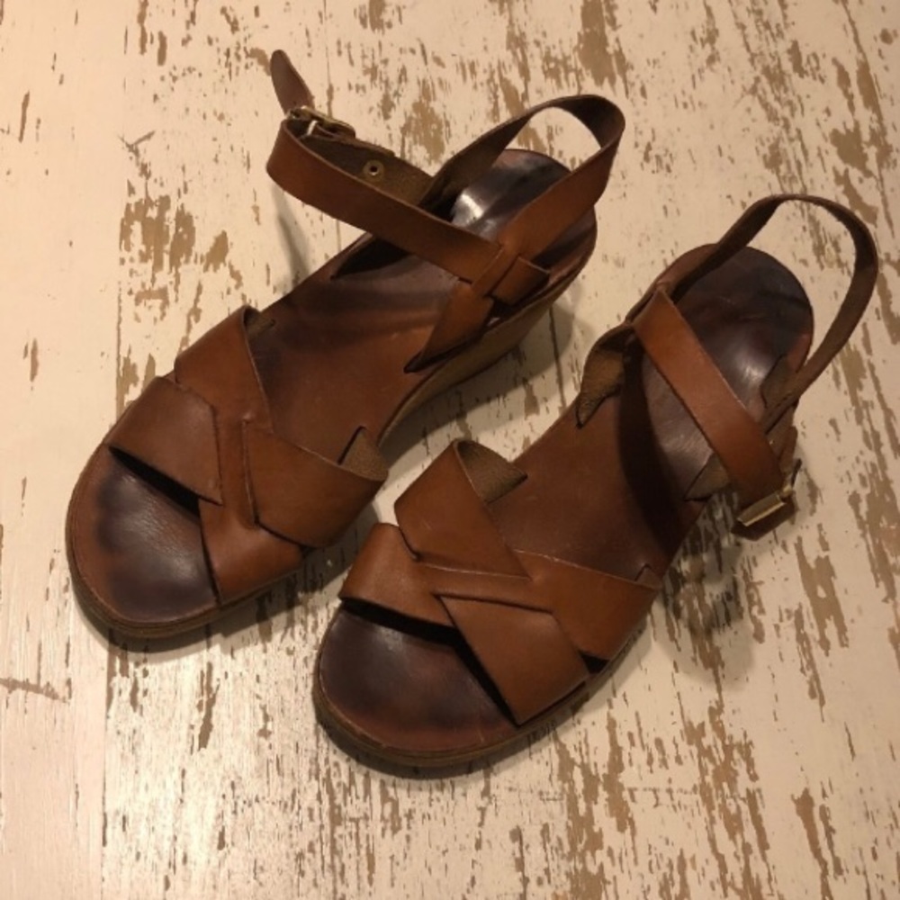 A.P.C leather wedge